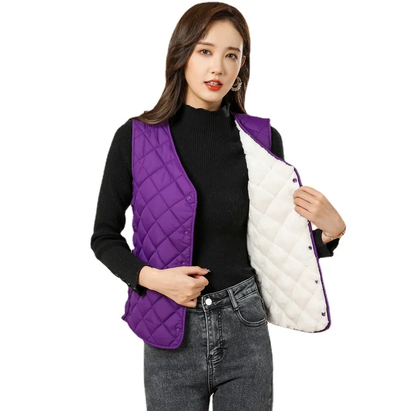 Жилет женский шерстяной однотонный на пуговицах, хлопковый винтажный офисный жилет-пуховик без рукавов, осень