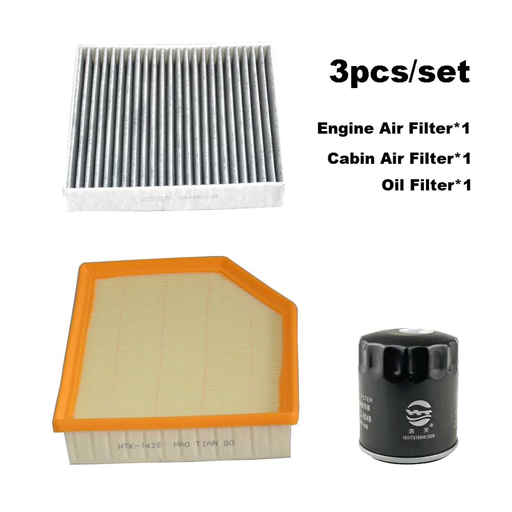 Набор фильтров для Geely Vision X6 Pro 1,4 T 2021 / X6 2018 SUV, комплект масляных фильтров для салона двигателя A/C, комплект для очистки свежего воздуха 1116001291, 3 шт.