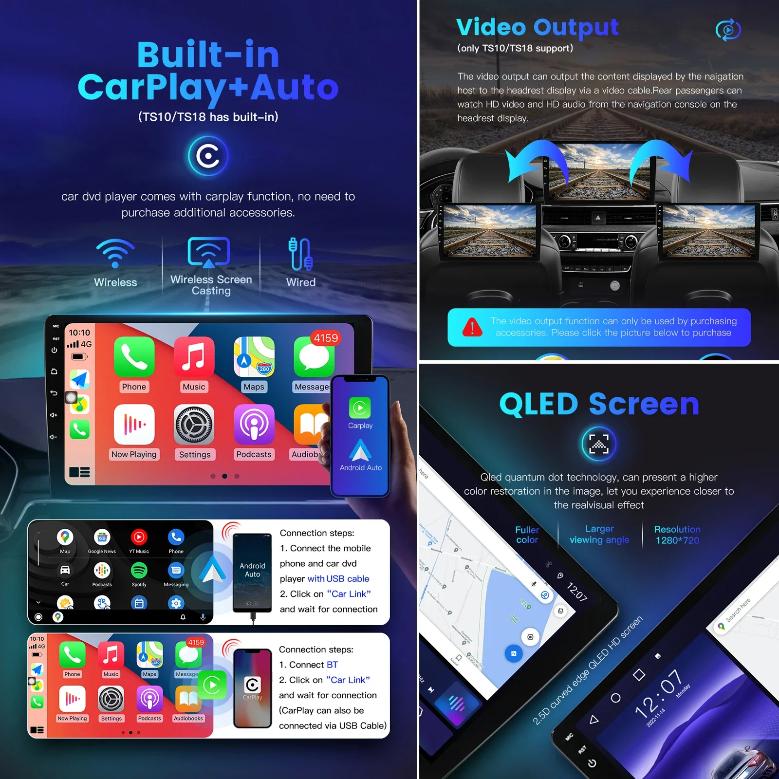 Мультимедийная система для автомобиля 2 Din Android 13 видеоплеер навигация стерео GPS