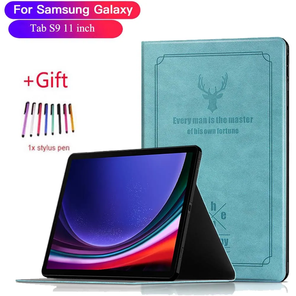 

Cover for Samsung Galaxy Tab S9 11inch Smart Case Deer Embossed Funda for Samsung SM-X710 SM-X716B SM-X718U Hard Back Shell