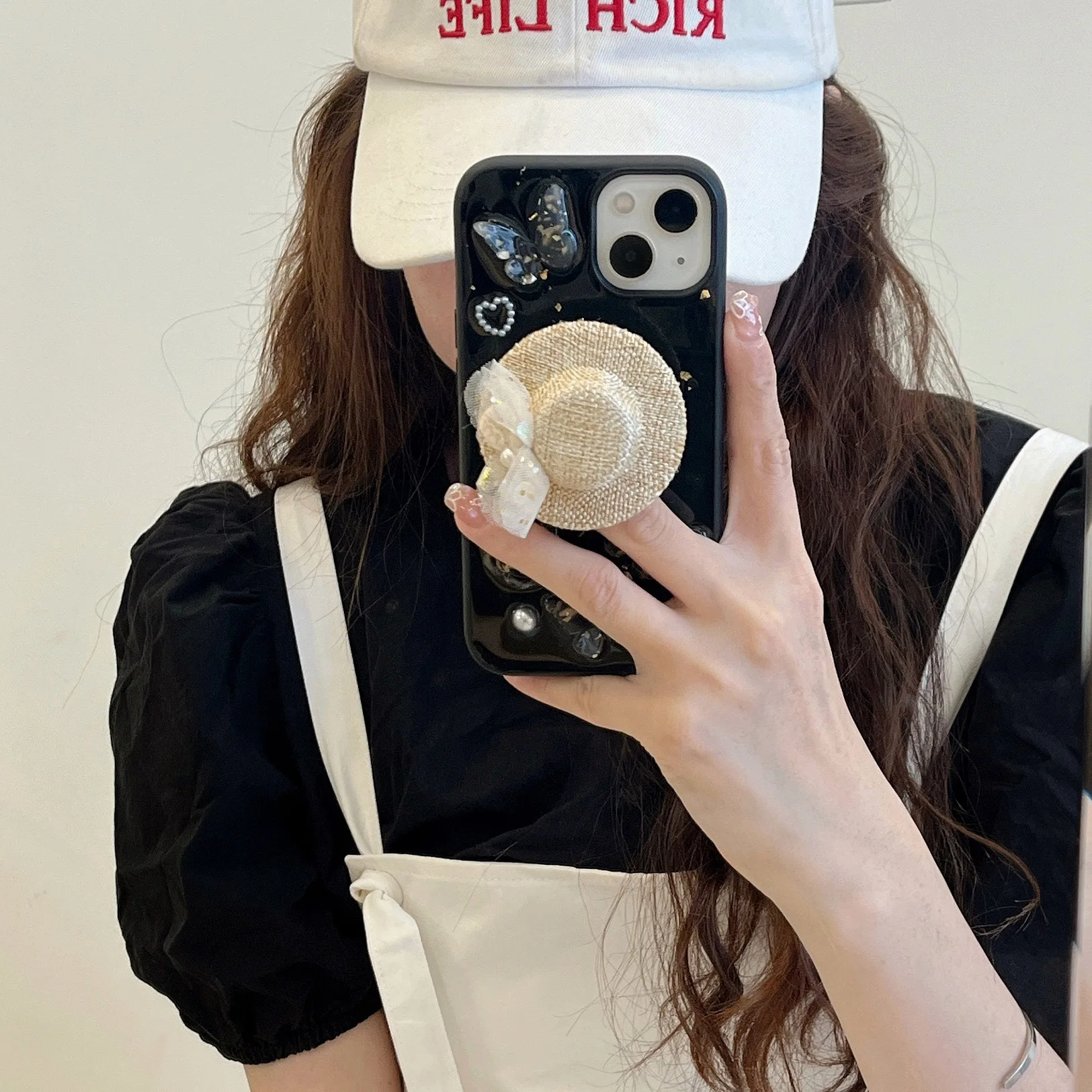 

Black adhesive butterfly+bracket Phone Case For iphone 14 13 12 11 Pro Max X XR XSMAX 7 8 Plus SE TPU Case Cover new products