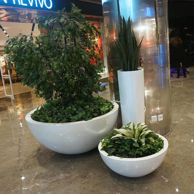 

Scandinavian style flower pot sculpture fiberglass combination of planters shopping mall planters manufacturers customized