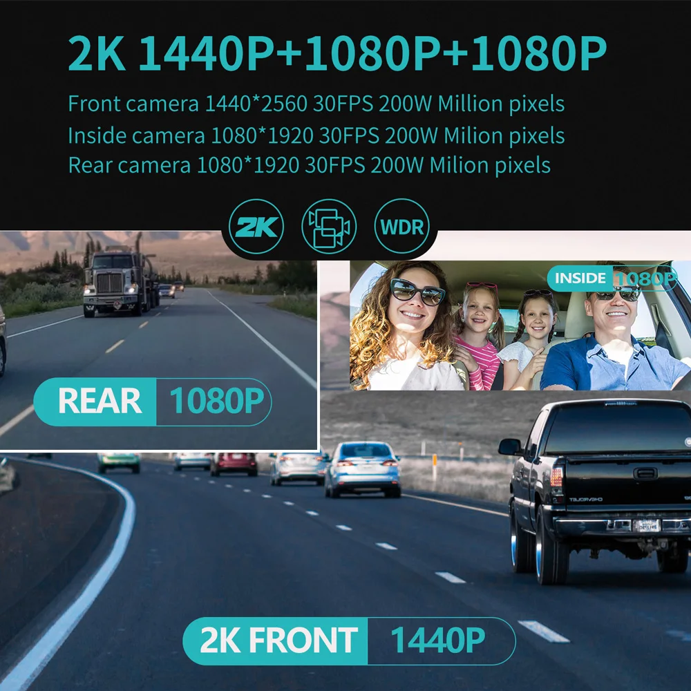 Видеорегистратор 3 канала Автомобильный видеорегистратор с ночным видением