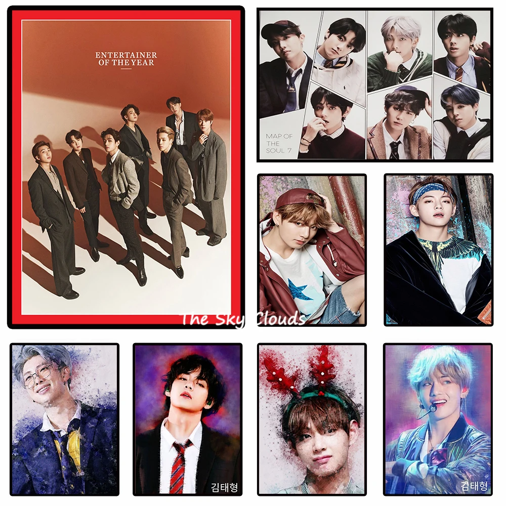 Музыкальный альбом Холст Картина корейский-мальчик-группа-плакат Bts Pop HD Печать Современная Настенная картина декор для гостиной спальни