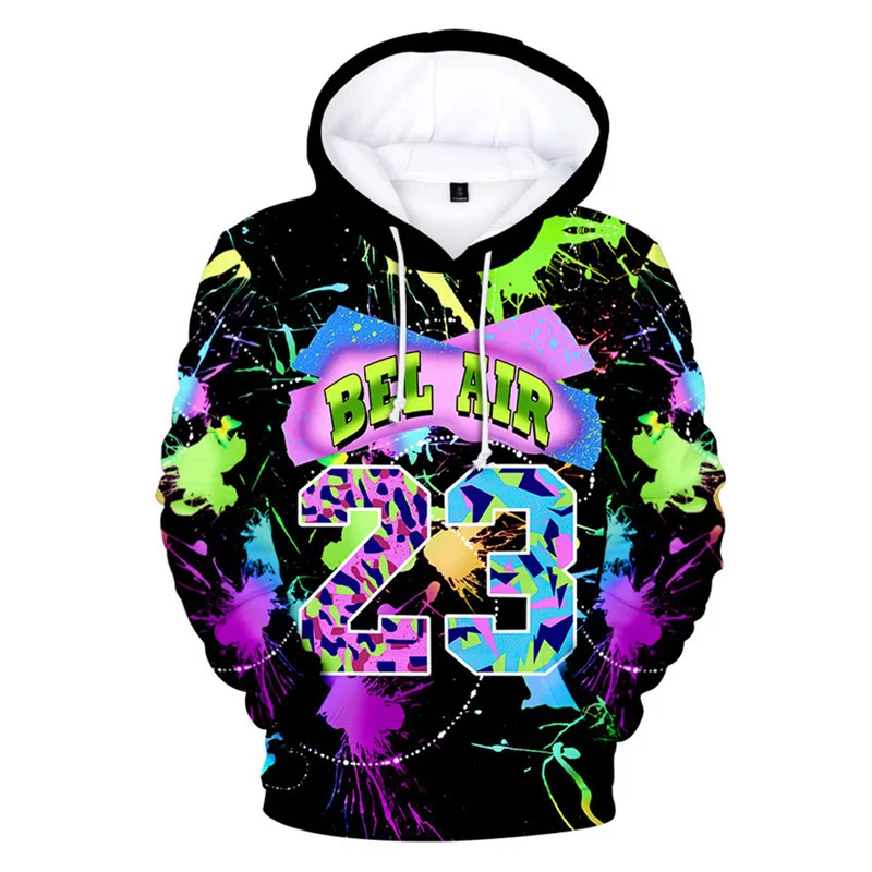 Фото Мужские 3D толстовки Homme Streetwear Толстовка в стиле хип-хоп Bel Air 23 - Fresh Prince, униформа на заказ, трикотажные топы №2