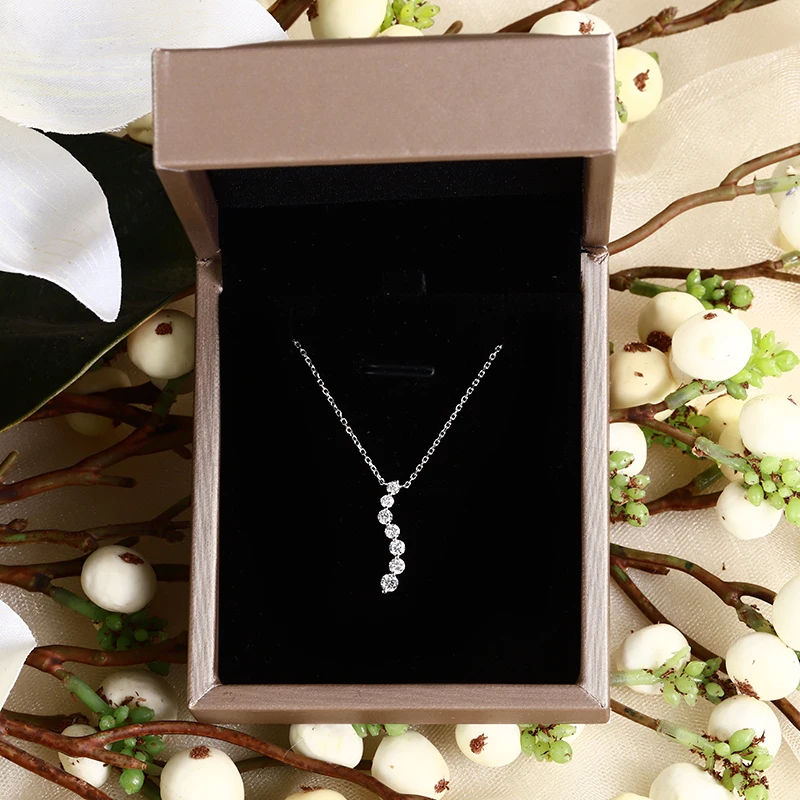 Купи Real 18K White Gold Pendant VVS Lab Diamond Rose Gold Fine Jewelry for Women Engagement Gift за 43,260 рублей в магазине AliExpress