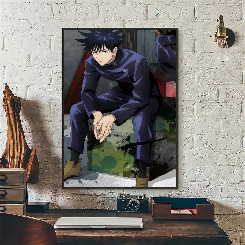 Фото Аниме-постер Jujutsu Kaisen с Фушигуро Мегуми и Инумаки Тоугэ, холст, настенное искусство для декора спальни и игровой комнаты №2