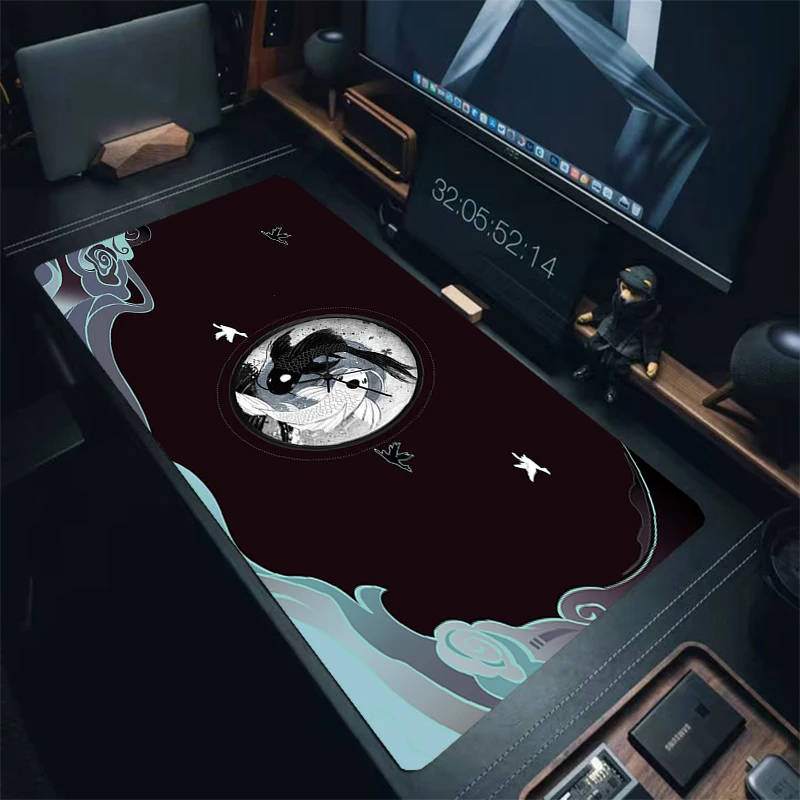 Нескользящий компьютерный коврик для мыши Fish Tachi Gaming Carpert, Нескользящий Резиновый коврик, Настольный коврик, игровые коврики 900x400