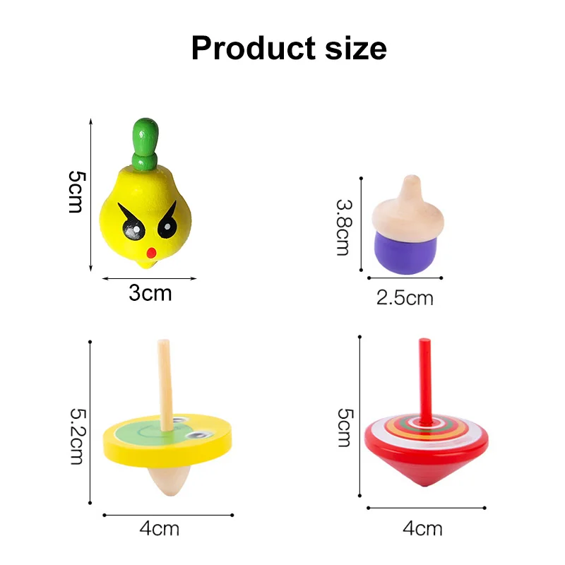 10 шт. изысканные деревянные вращающиеся игрушки ручной работы многоцветные