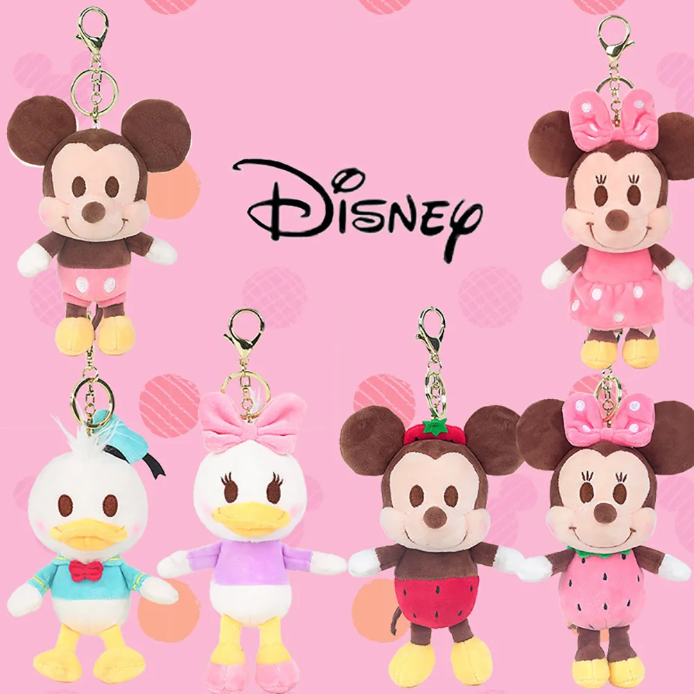 

Брелок в стиле Disney Q Version, плюшевая подвеска Кукла, мультяшный Микки и Минни, брелок с мягкой игрушкой-пухом, милый плюшевый аниме брелок, опто...