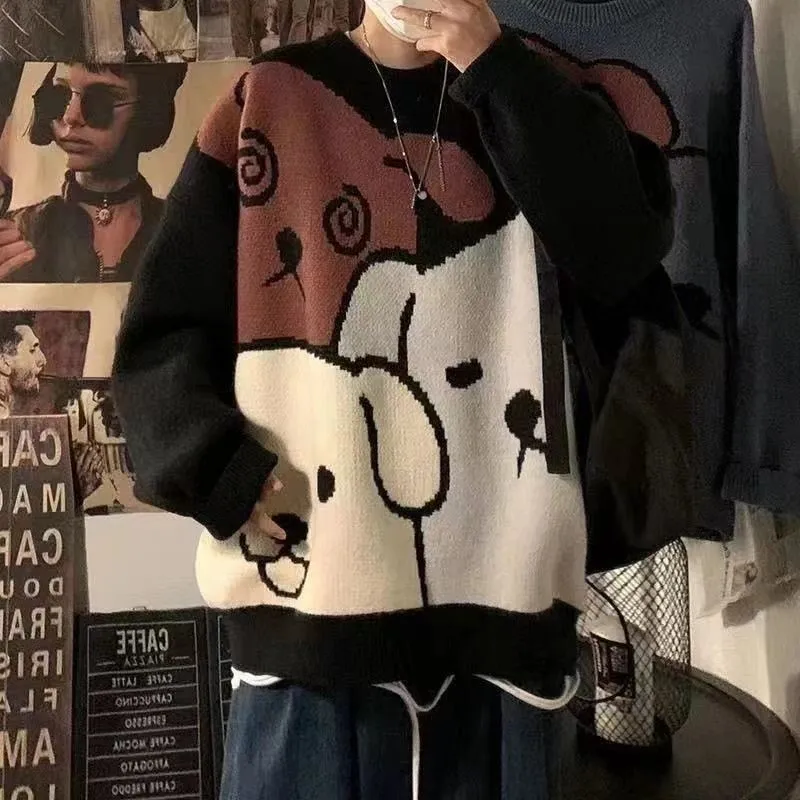 

Loose Retro Cartoon Underwear Men's Bottoming Shirt