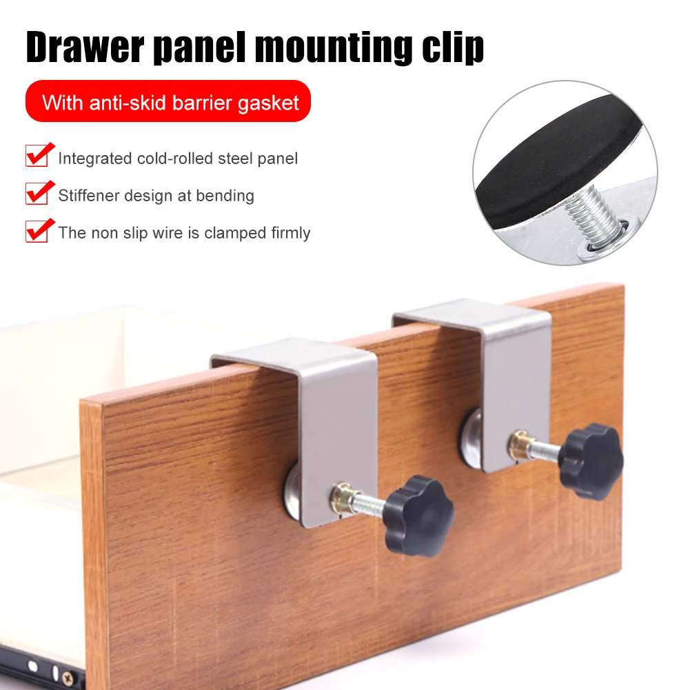 

1pcs Drawer Front Installation Clamps Drawer Panel Clips Tools Woodworking Jig Cabinet Tool Furniture Carpenter Stainless Steel