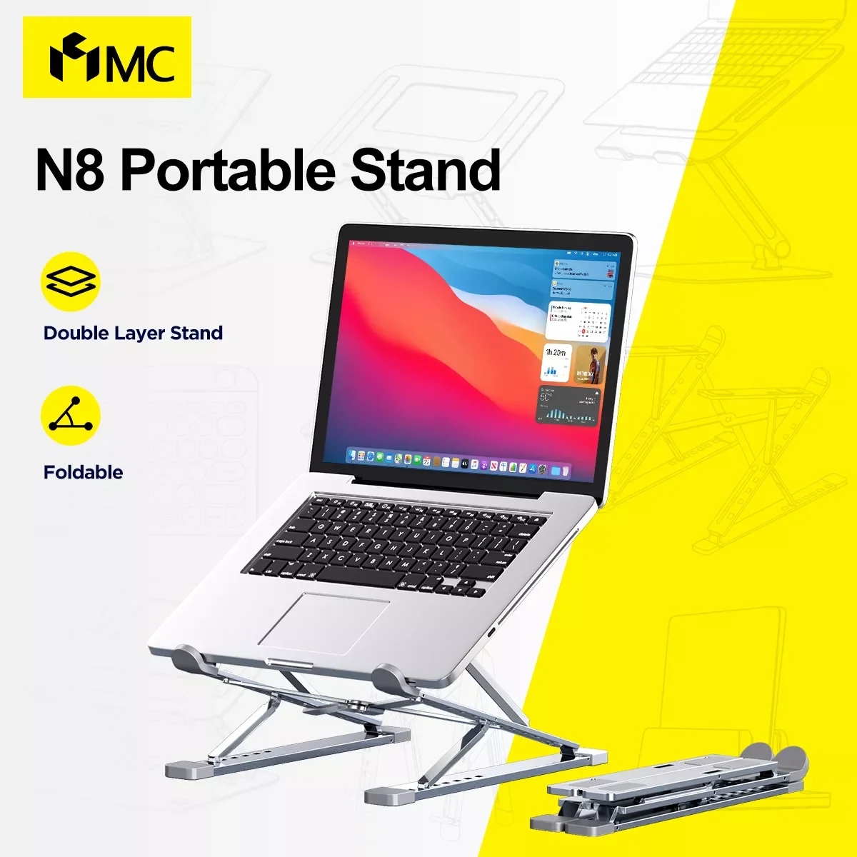 

MC N8 Adjustable Laptop Stand Aluminum for Macbook Tablet Notebook Stand Table Cooling Pad Foldable Laptop Holder