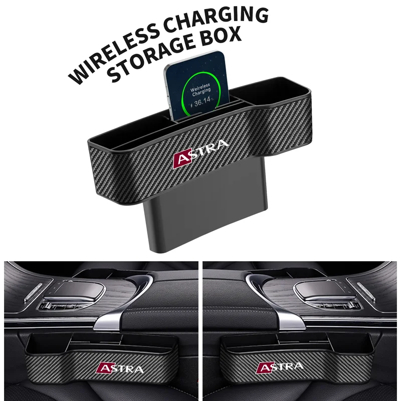 

Car carbon fiber Leather Seat Gap Storage Box Organizer With Logo For Opel CORSA ASTRA J H G INSIGNIA MOKKA car Accessories
