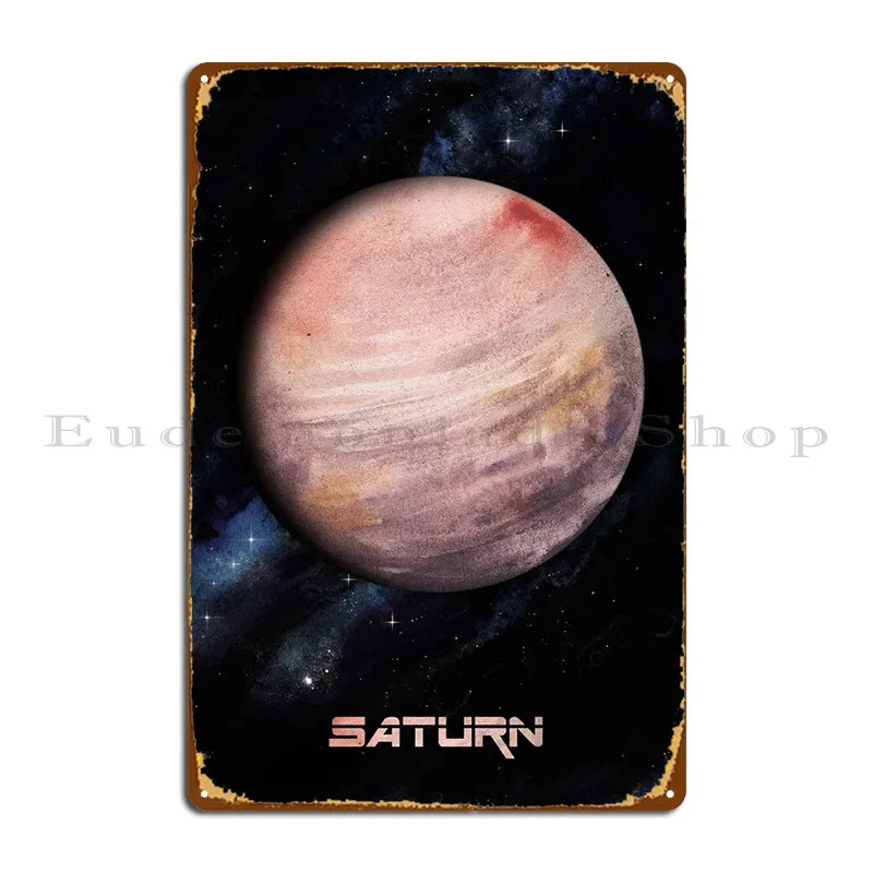 

Металлический плакат SATURN, акварельный плакат, ржавый персонализированный кухонный Настенный декор, жестяной плакат