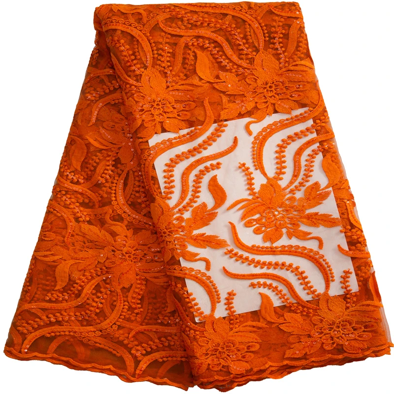 

Kalume Africa Tulle Lace Fabric Embroidery With Sequins High Quality Nigerian Mesh Lace Fabric For Party Dresses F3244