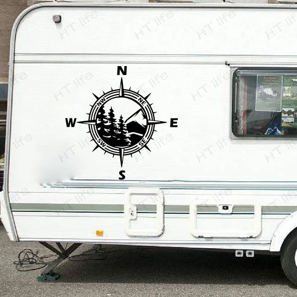 

Виниловый декор, большой компас, горный джунгли, лес, наклейка на стену для дома на колесах, кемпинга, домов на колесах, грузовика, походов, пр...