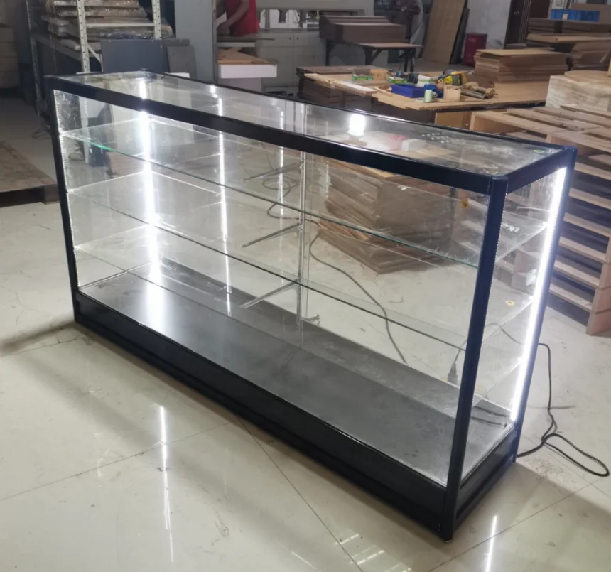 

70inch Full Vision Smoke Shop Showcase LED Glass Display Case