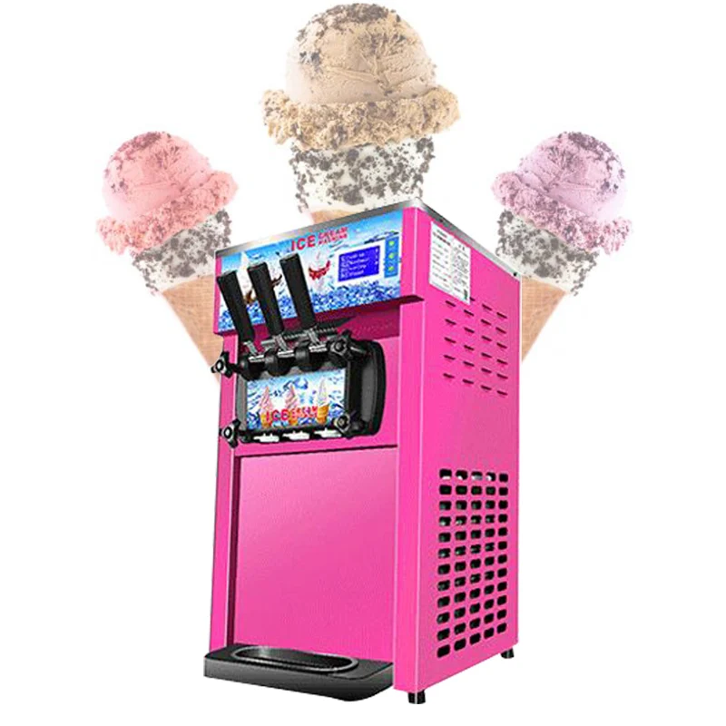 

Машина для приготовления мягкого мороженого с тремя вкусами, Коммерческая Морозильная камера, устройство для приготовления мороженого, настольное устройство для приготовления сладкого мороженого