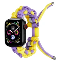 strap for apple watch band series 7 45mm 41mm iwatch 5 6 4 3 44mm 40mm 42mm 38mm outdoors survival rope sport braided wristbelt