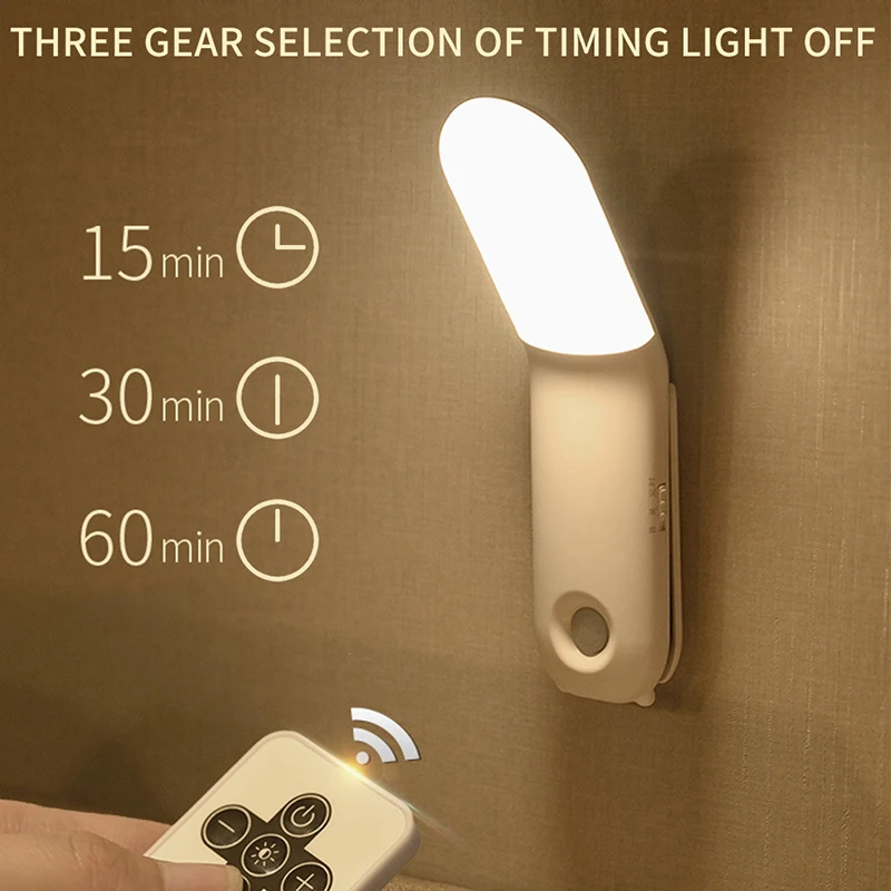 Motion Night Light Magnetic LED Lamp Lights Wall Bedroom Body Motion Sensor  Home Decoration Rechargeable nightlights