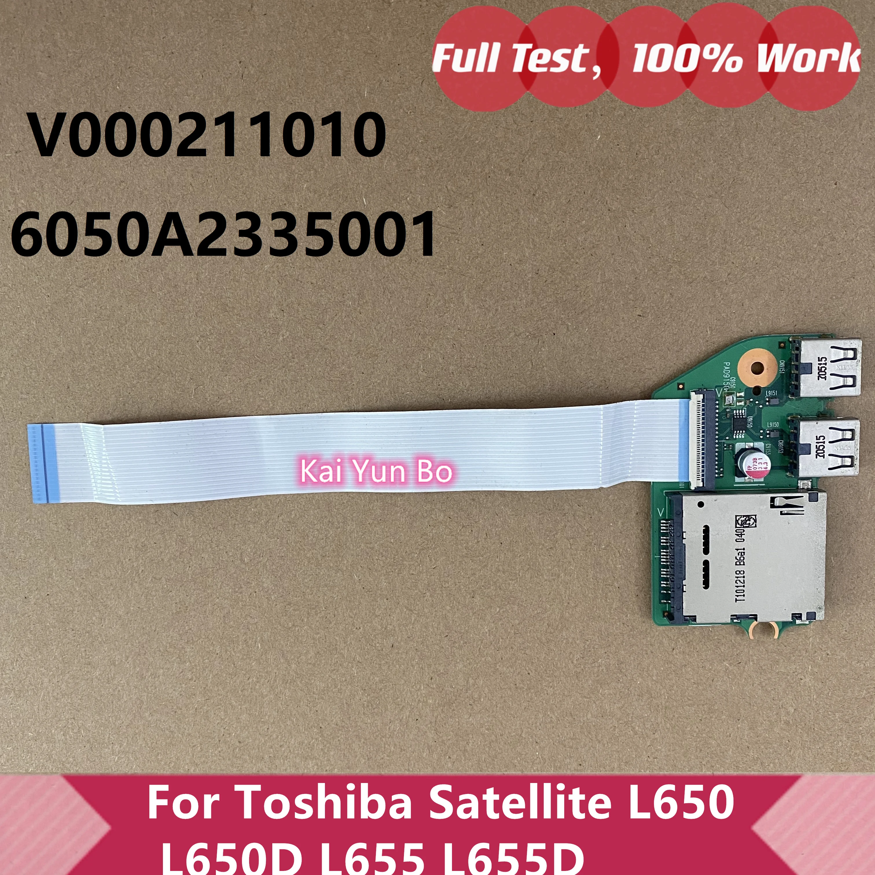 

Genuine For Toshiba Satellite L650 L650D L655 L655D Laptop USB SD Card Reader Board w Cable V000211010 6050A2335001