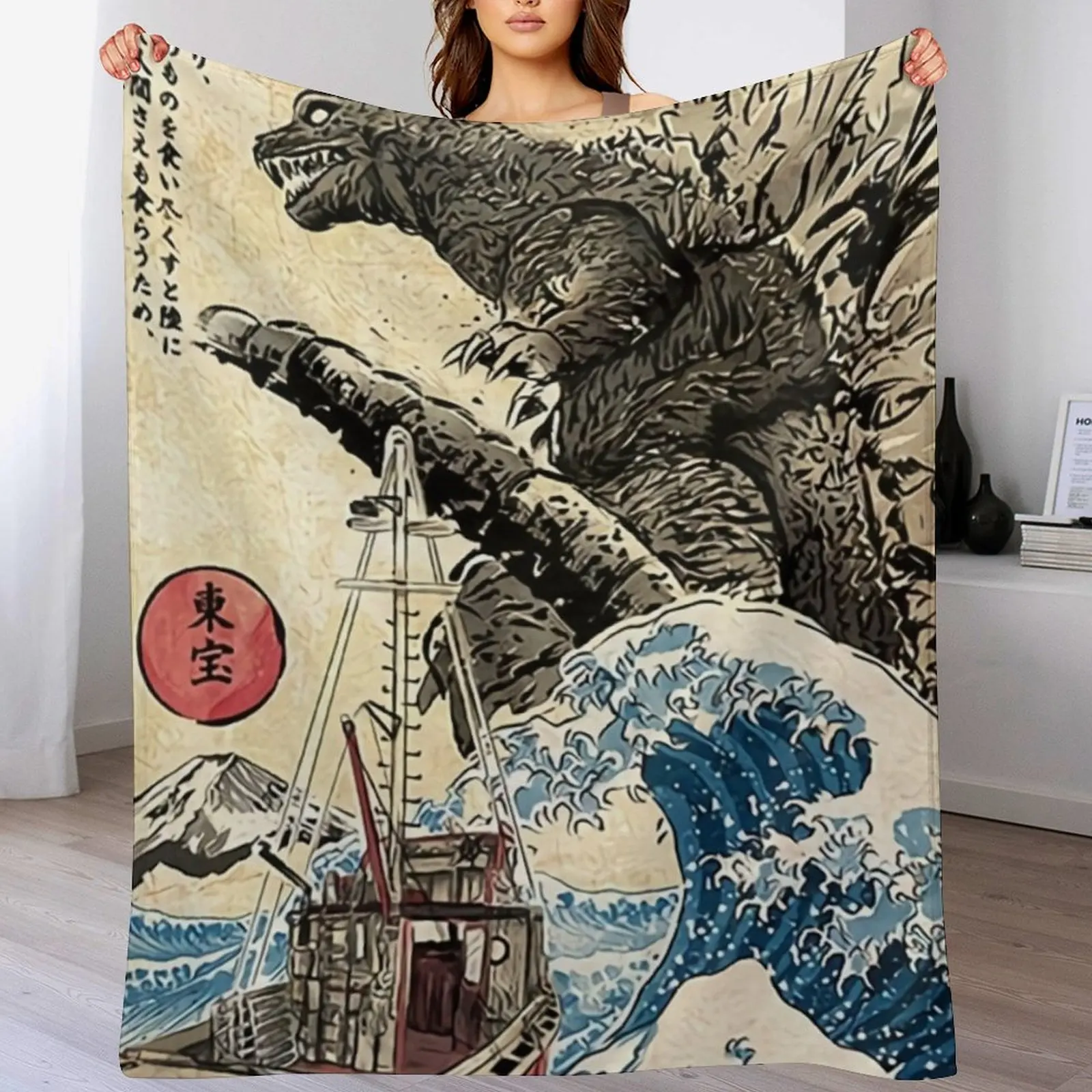 Одеяло с плакатом Godzila теплое зимнее одеяло в стиле манга декоративные одеяла для