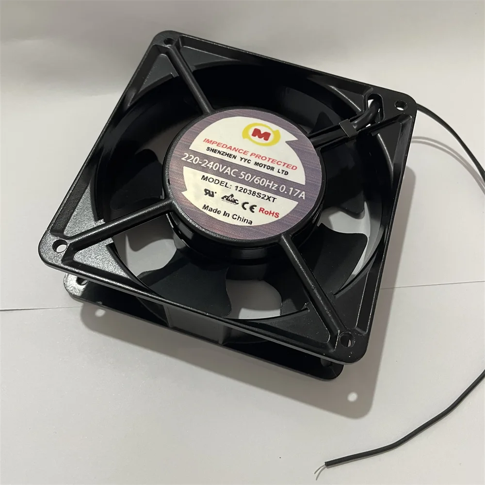 Фото Вентилятор охлаждения 12038S2XT 0.17A AC220-240V, 120 мм, квадратный, для замены в блоках управления, сварочных аппаратах, серверах, RAC-системах