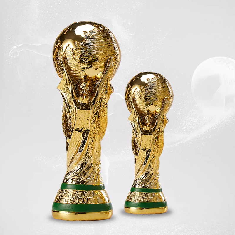 36 см золотые фигурки Кубок мира по футболу Женский талисман из смолы украшения