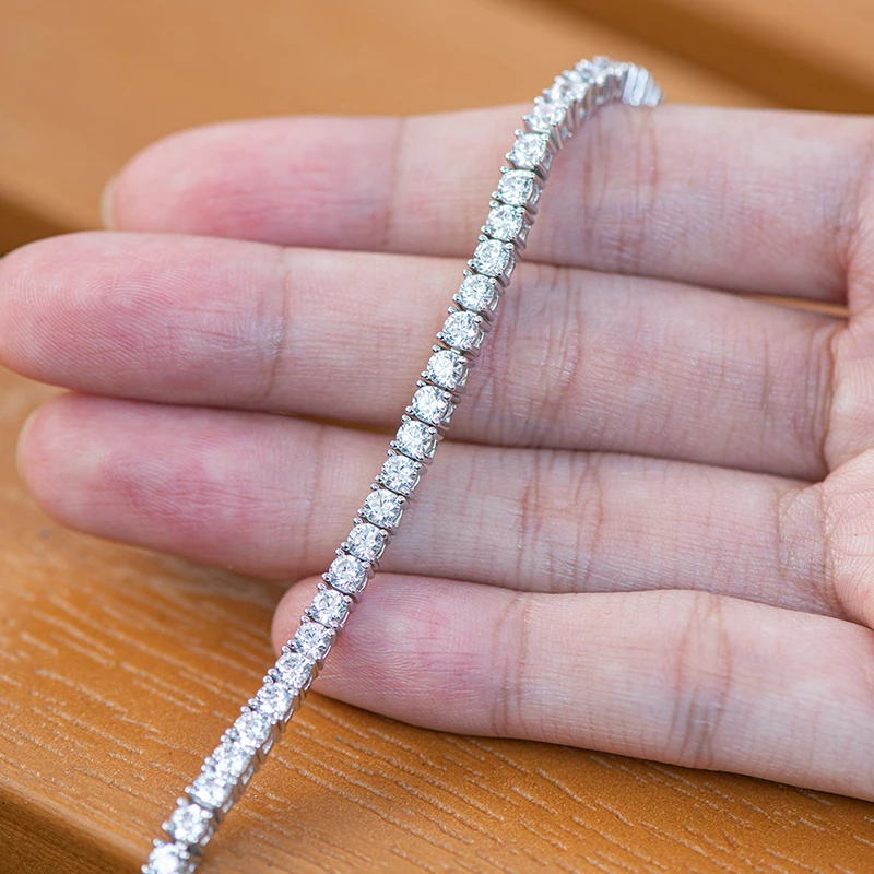 RAPRGOLD браслеты из стерлингового серебра 925 пробы круглой огранки 3 мм циркон и