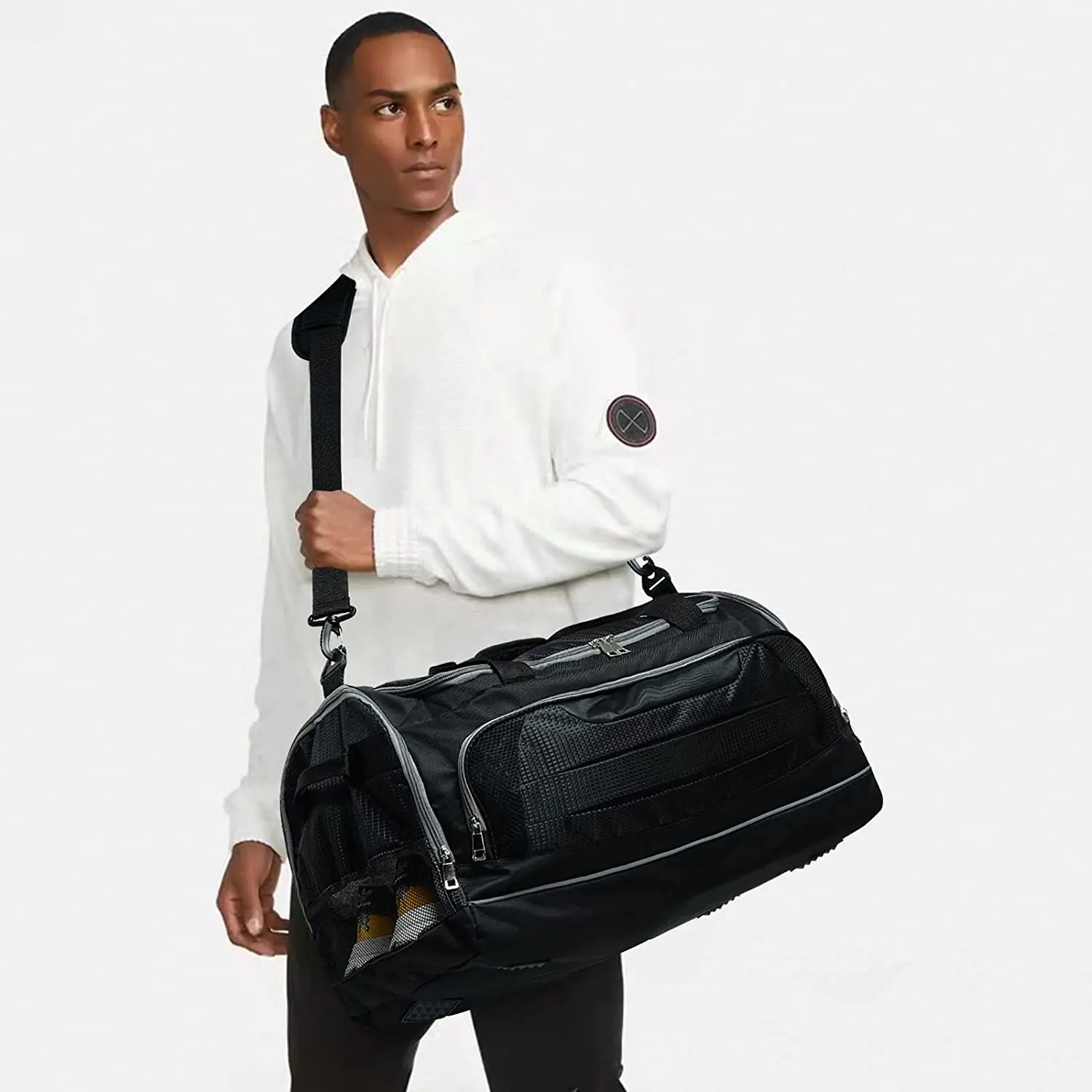 Men Sports Duffle Bag with Shoe Compartment 22 /21.5 Inch Gym Bags for Fitness Training Outdoor IFARADAY