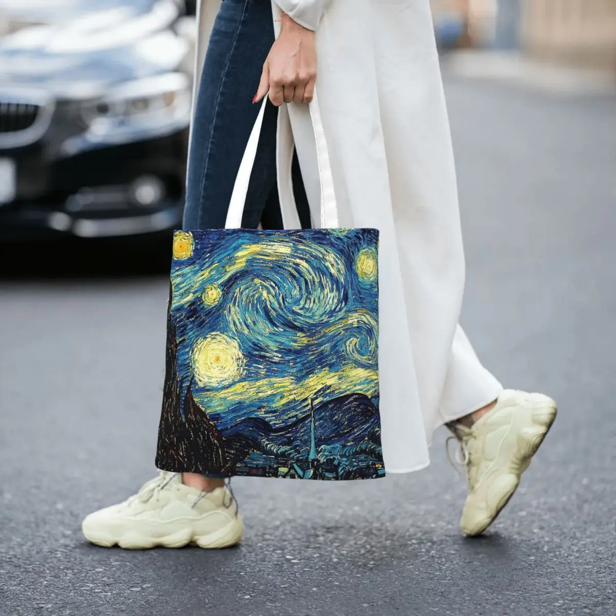 Vincent Van Gogh - Starry Night Women Canvas Handbag Large Capacity Shopper Bag Tote Bag withSmall Shoulder Bag