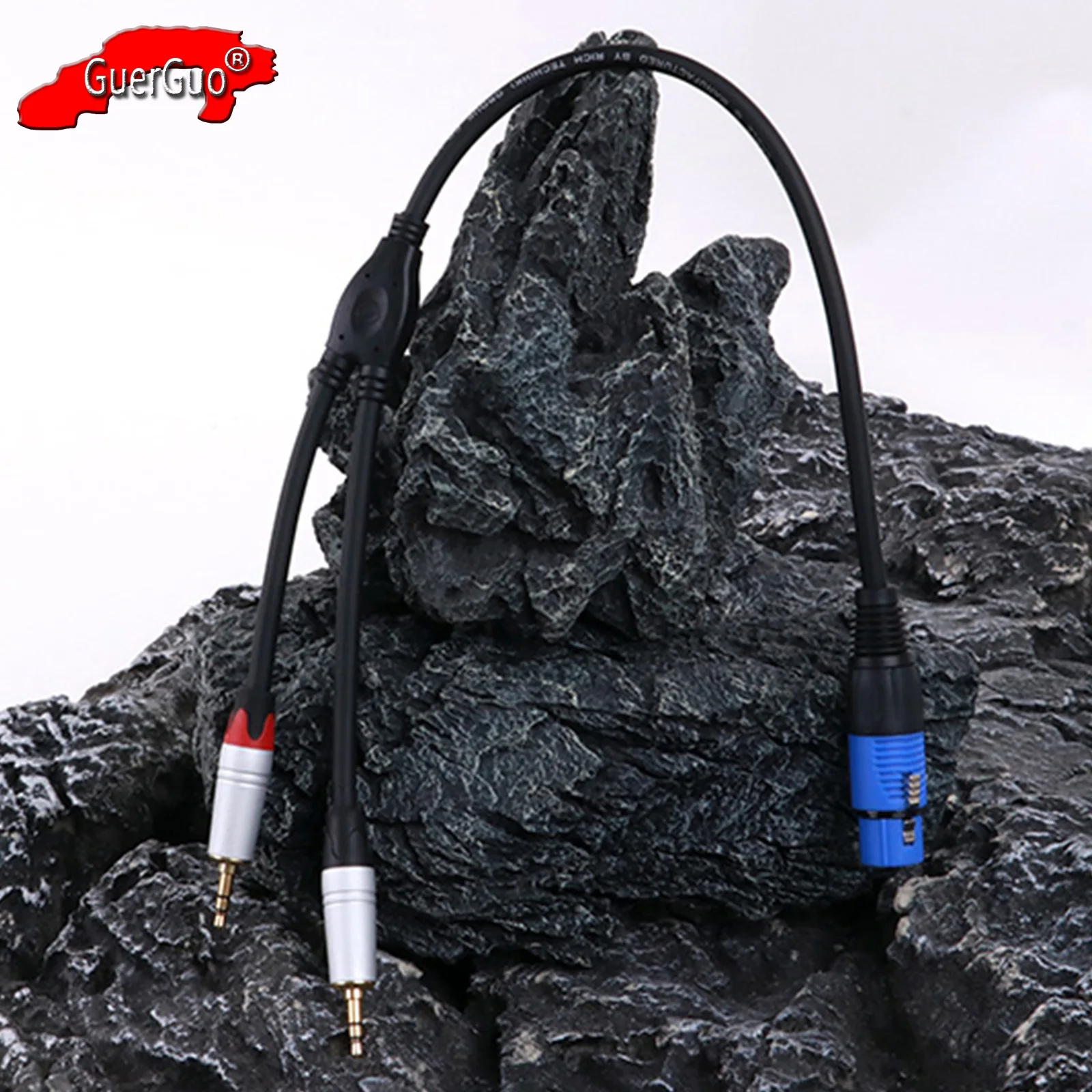 Фото Y разделительный шнур, пластиковый корпус 3Pin XLR Female к Dual 3,5mm AUX 1/8 Inch Male Stereo Jack, аудиоадаптер, конвертер, экранированный кабель №1