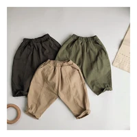 childrens wear boys pants 2021 spring and autumn new childrens crimping casual radish pants twill woven pants foreign