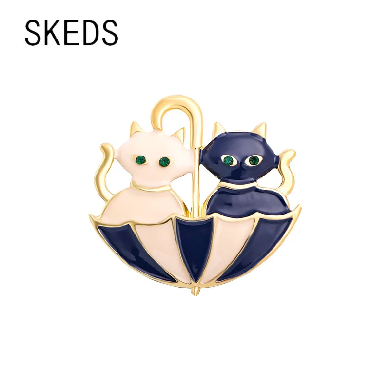 

SKEDS Retro Women Kids Enamel Umbrella Cat Brooches Pins Cute Animal Vintage Metal Pin Accessories Clothing Bag Brooch Badges