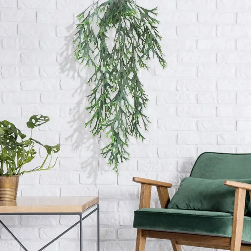 

Artificial Plants Hanging Green Rattan Fern Fake Plants Realistic Hanging Garland Plants For Wall Art Wedding Party Decorations