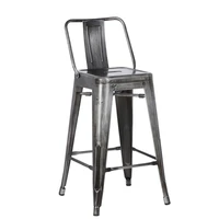 short back french style wooden commercial modern kitchen bar counter metal industrial high bar stool chair