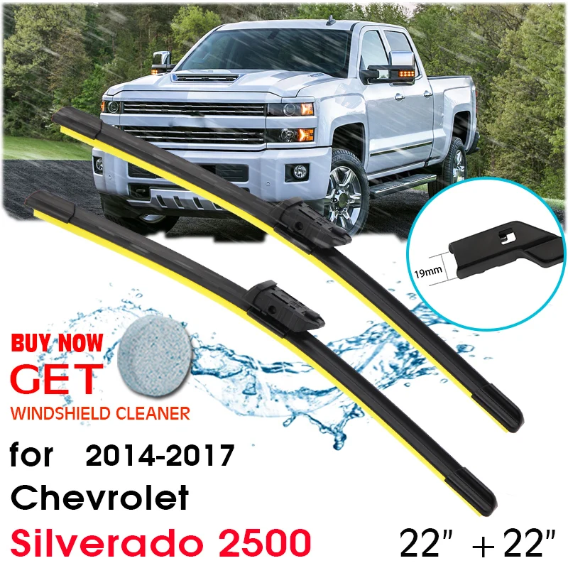 

Автомобильное переднее окно лобовое стекло резиновый силиконовый сменный стеклоочиститель для Chevrolet Silverado 2500 2014-2017 LHD / RHD 22 "+ 22" автомобильны...