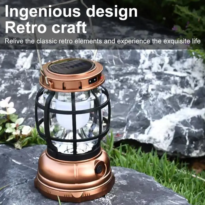 

Emergency Outdoor Hanging Tent Emergency Lights Portable Lanterns Lamp Wholesale Solar Retro Camping Lantern 2023 Outdoor Newest