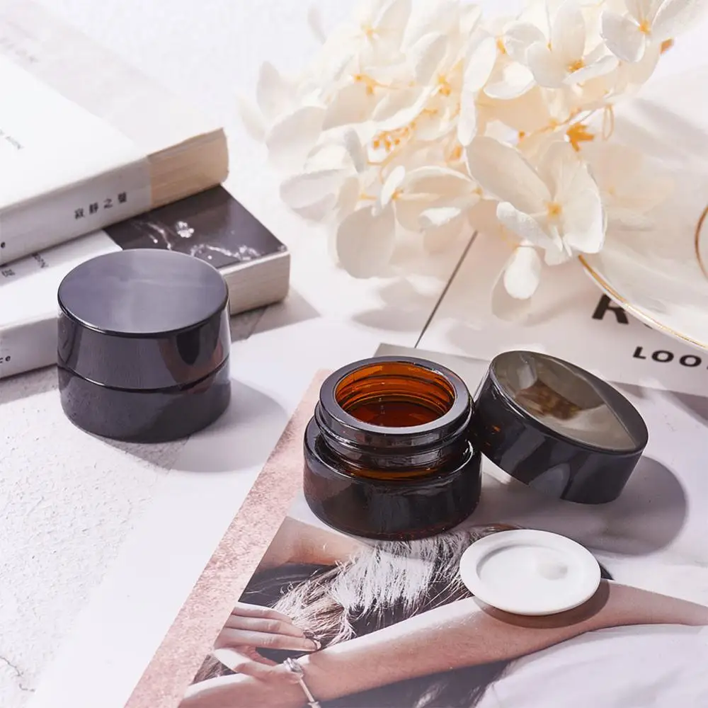 10pcs Round Column Glass Jars with Tampions Small 5g Containers Bottles for Jewelry Bead Storage Creams Lotions Packing Vials