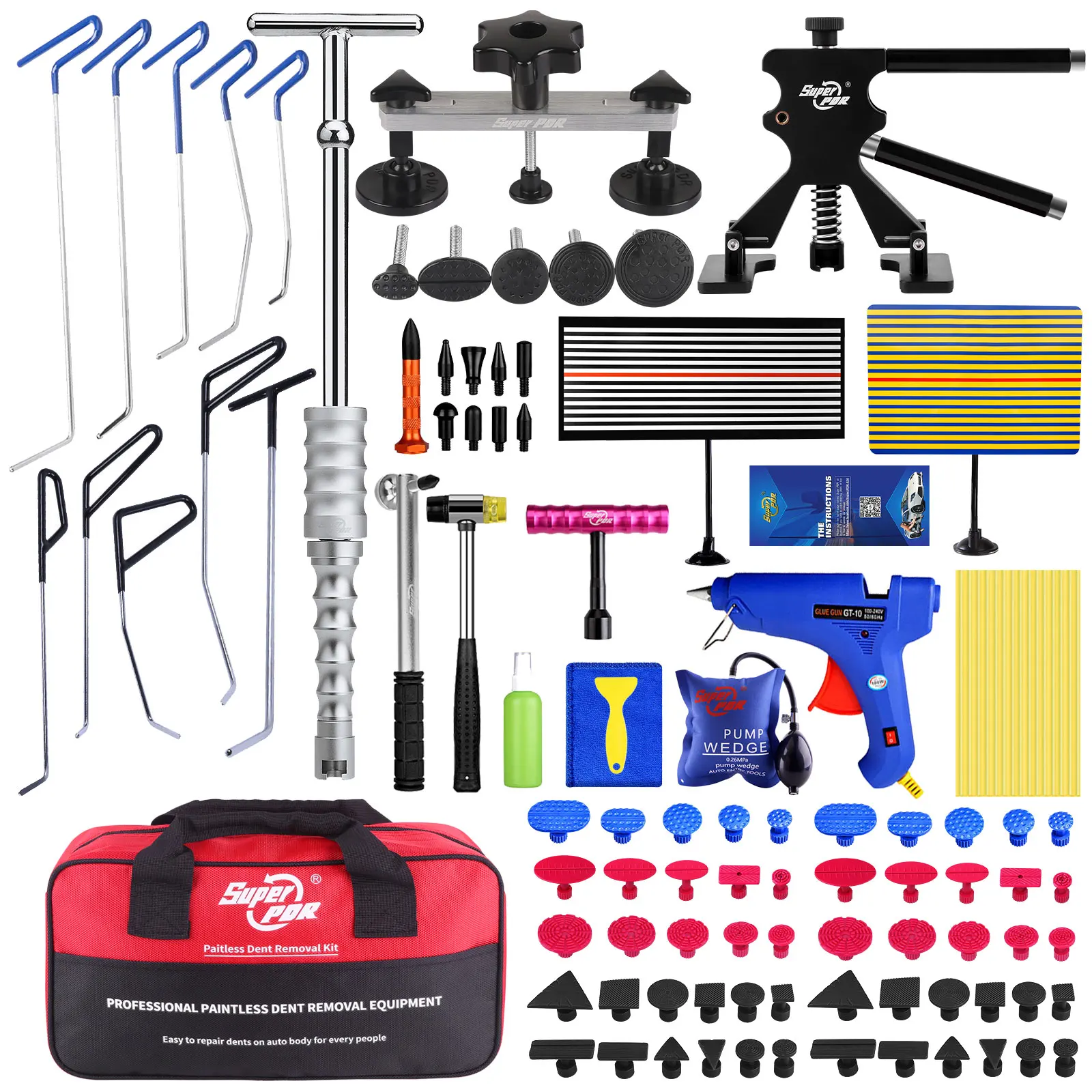 PDR Tool Professional Paintless Dent Repair Tools Dent Repair Kit Car Dent Puller with Glue Auto Dent Removal Kits