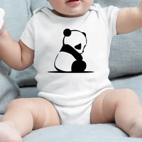 new sweet cute panda print casual newborn romper harajuku pop funny four seasons o neck baby girl boy onesie