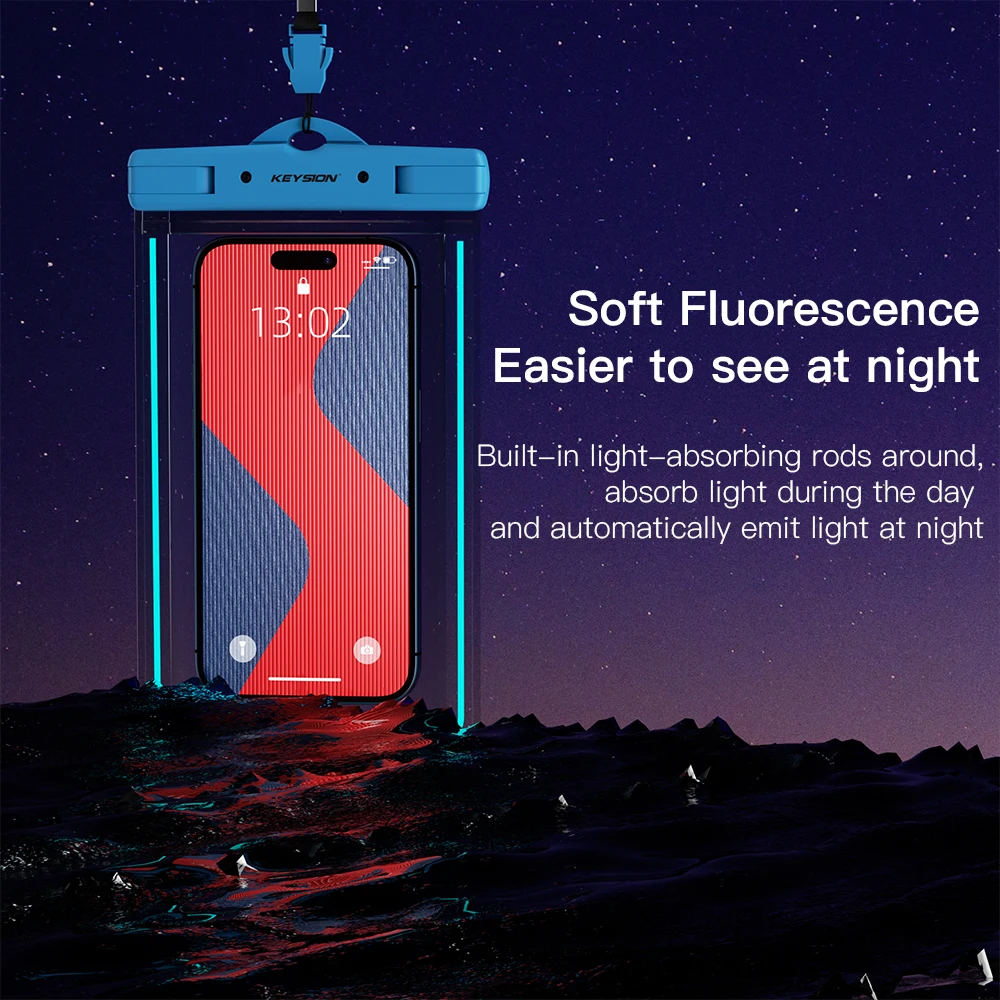 Светящаяся водонепроницаемая сумка KEYSION IPX8 для iPhone Samsung