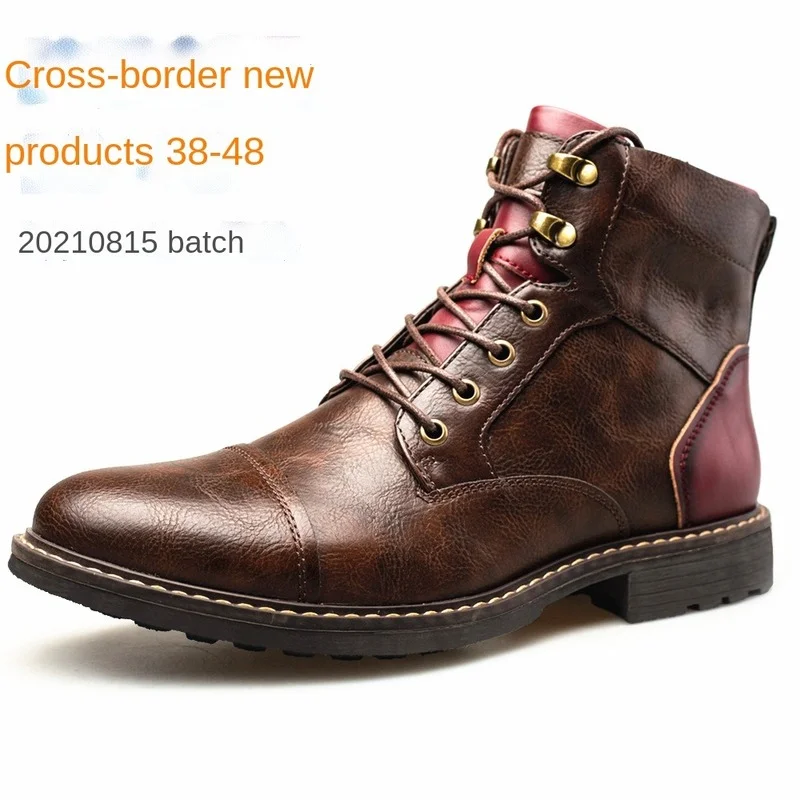 

2022 Fashion New Men Boots Autumn High Quality Trend Mens Handmade Cowboy Boots Casual Solid Color Comfort Men's Ankle Boots