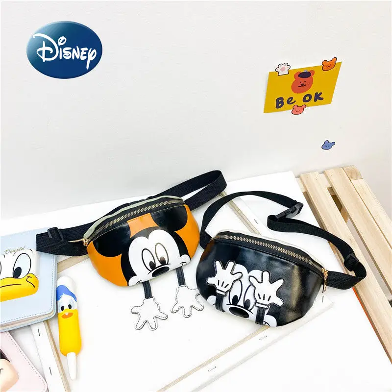 

Новая модная детская сумка-мессенджер Disney с Микки, Высококачественная вместительная Роскошная нагрудная сумка из искусственной кожи на мо...