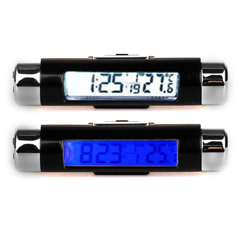

Автомобильные часы Термометр Цифровой ЖК-дисплей LuminousDashboard Air Outlet Clock AOS