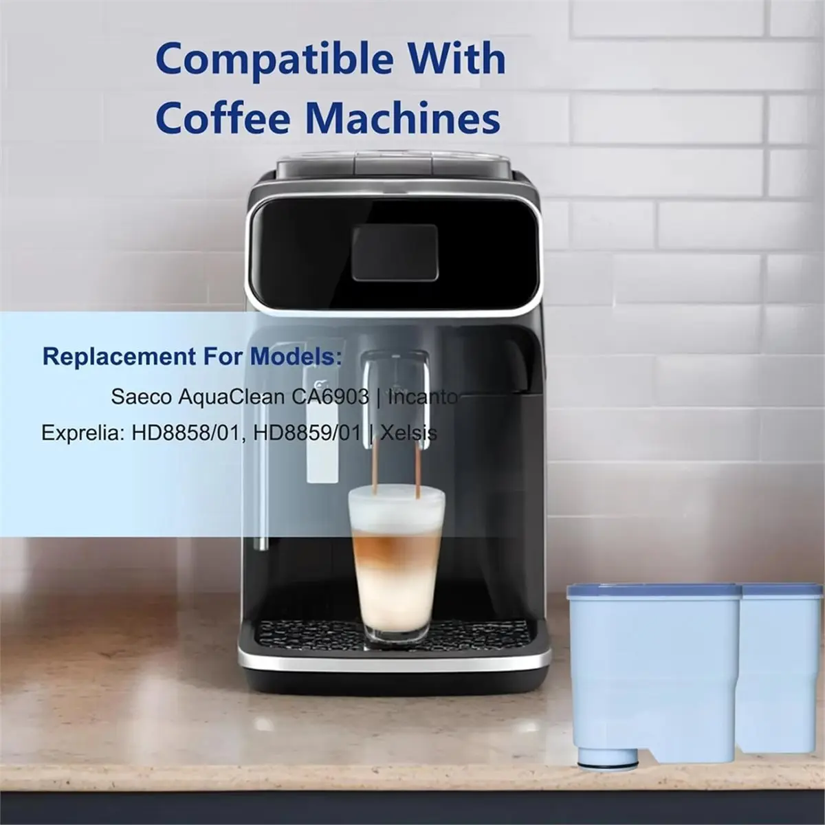 Фото АКЦИЯ~ Сменный фильтр для кофемашин Philips Saeco AquaClean, для удаления накипи, модели CA6903/10/00/01/22/47, CMF009 №5