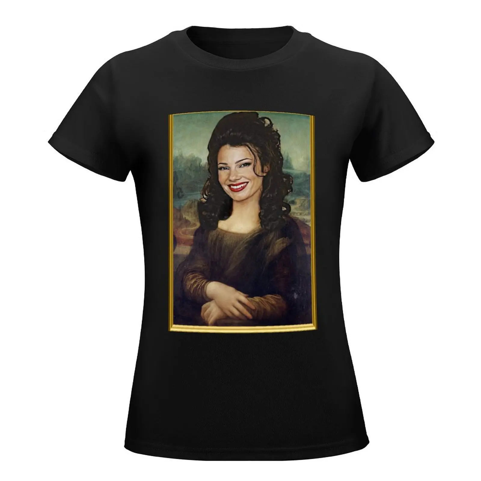 Футболка няня-Мона Лиза летний топ корейские модные женские футболки