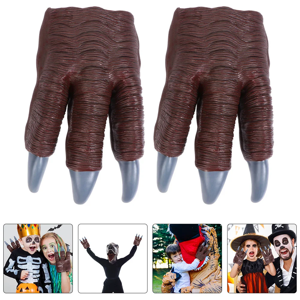 

2 Pcs Dinosaur Claw Paw Gloves Toy Claws Kid Animal Stencils Plastic Child Toys Kids