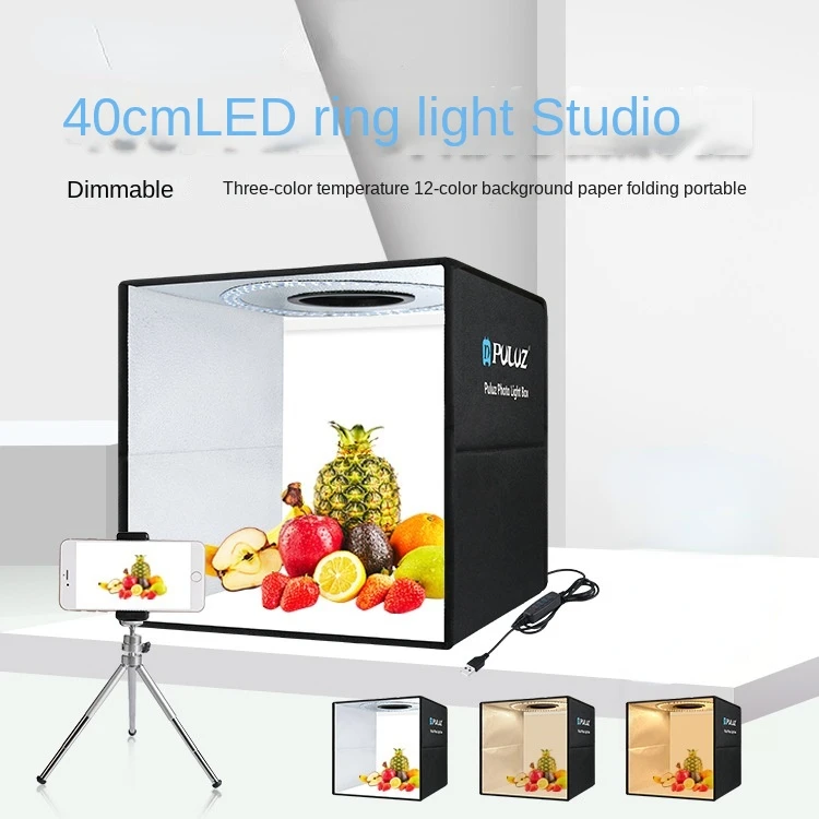 Soft box 40cm 25cm led desktop photo studio portable folding light box product food photography props 360 photo booth